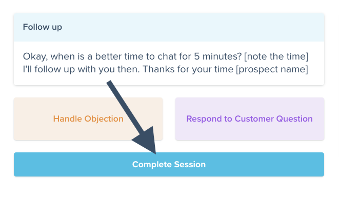 Compass software example of completing a session