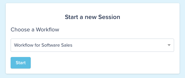 Compass software example of starting a new session