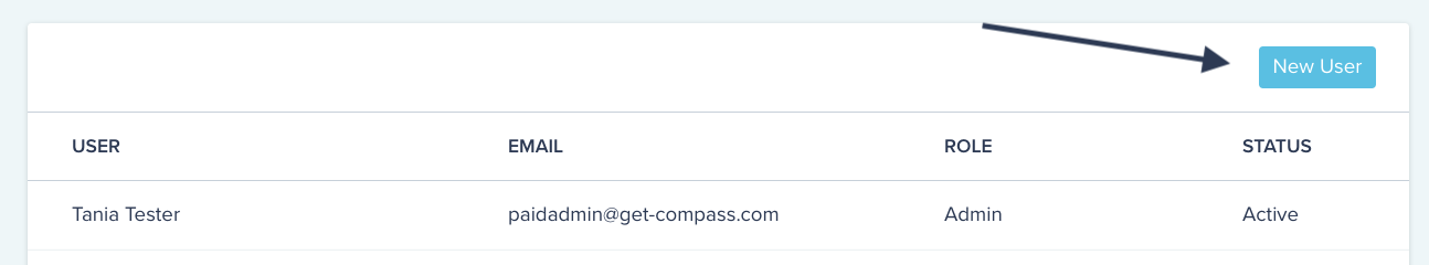 Compass software UI new user button