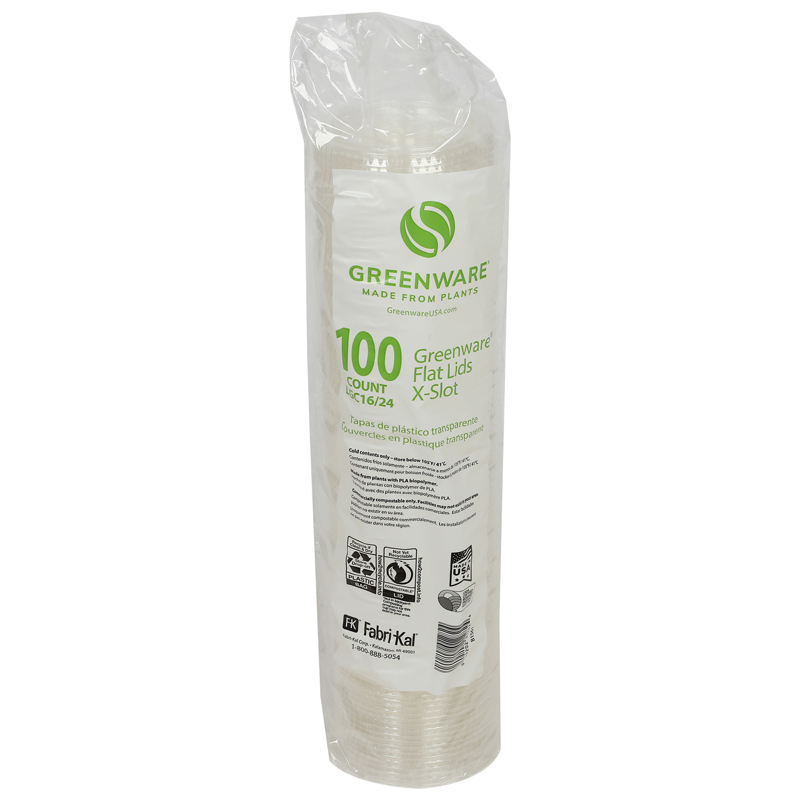 LGC16/24 Fabri-Kal Greenware Clear Cup Lid, X-Slot For GC16S & GC24 10 / 100 cs — view 5
