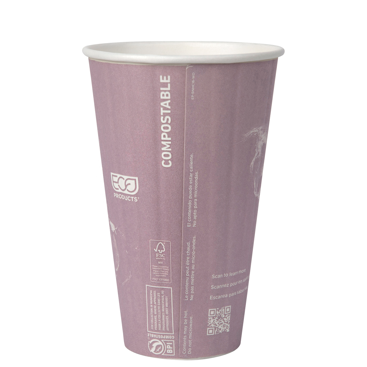 World Art Renewable & Compostable Insulated Hot Cups - 16oz. — view 2