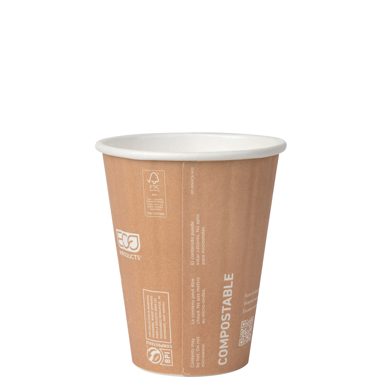 World Art Renewable & Compostable Insulated Hot Cups -8oz. — view 2