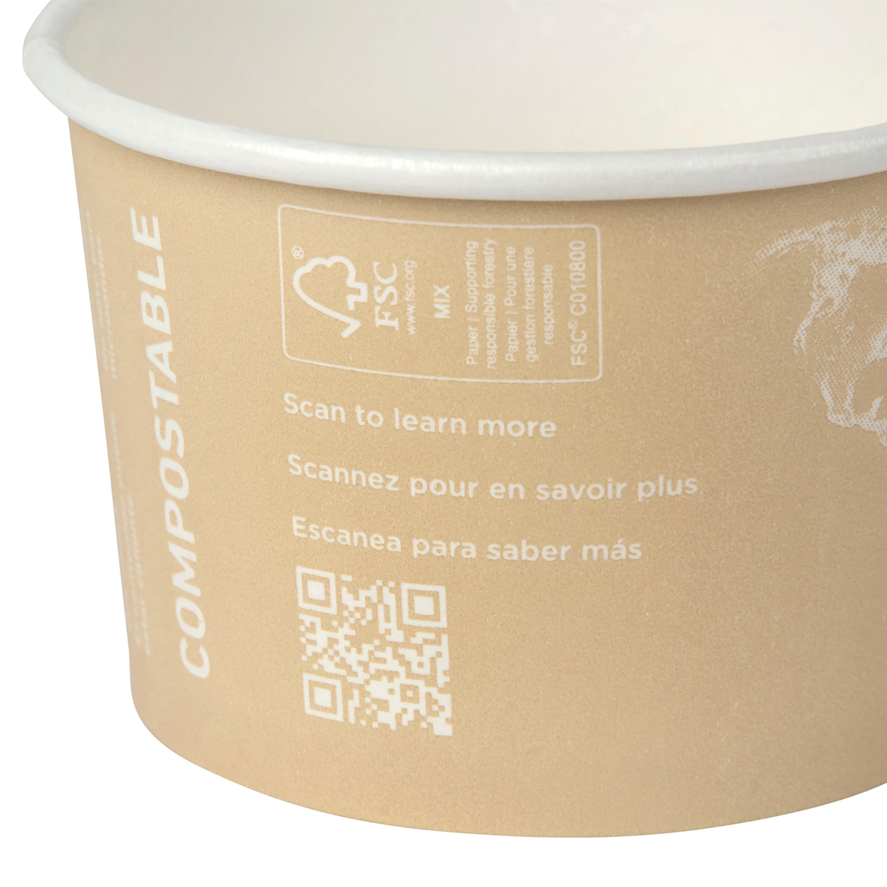 World Art Renewable & Compostable Paper Food Container - 4oz. — view 4