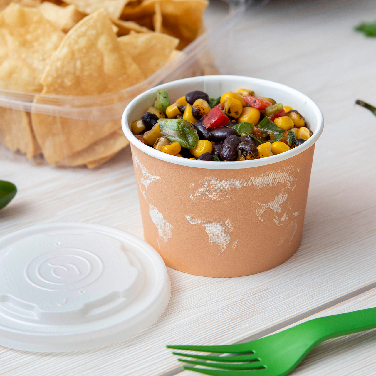 World Art Renewable & Compostable Food Container - 8oz. — view 5