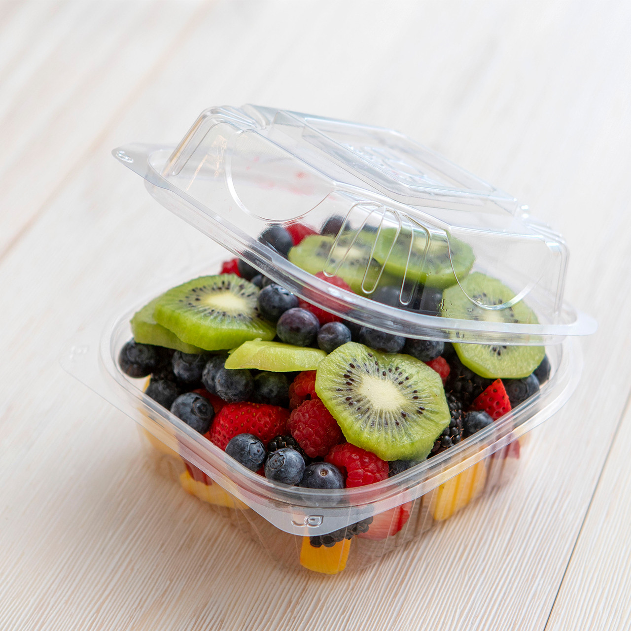 Renewable & Compostable Clear Clamshells - 6in x 6in x 3in — view 2