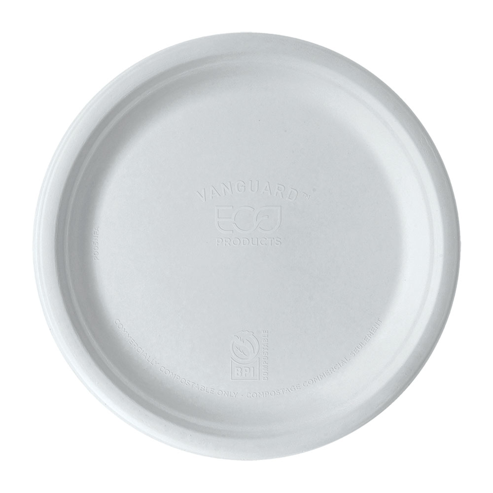 Vanguard™ Renewable & Compostable Sugarcane Plates - 9in
