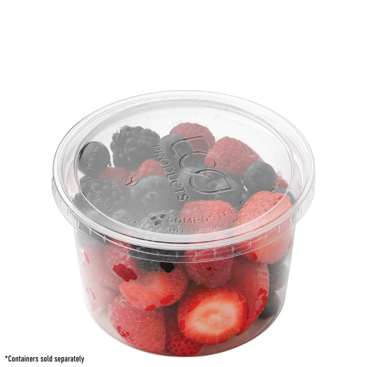 Renewable & Compostable Round Deli Containers Lids - Fits 8-32oz. Containers — view 2