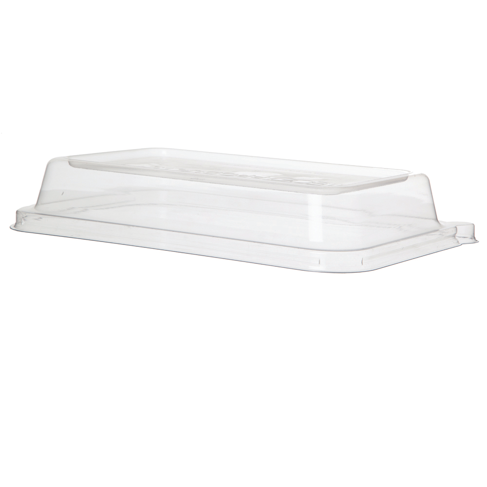 WorldView™ Renewable & Compostable Lid, Fits 24 - 32oz. Rectangle Sugarcane Take-Out Containers 200