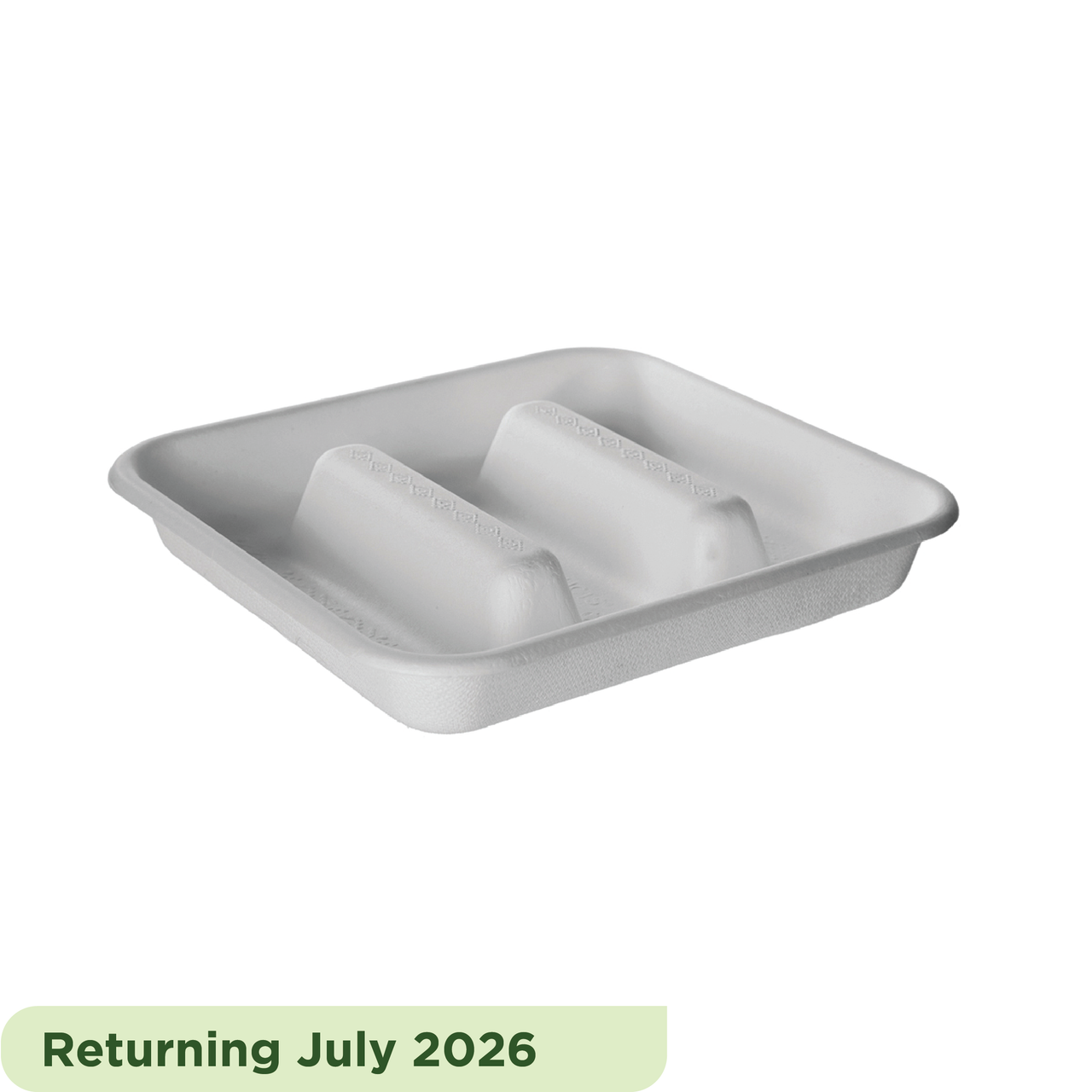 Vanguardª WorldViewª Renewable & Compostable Sugarcane Container - 7in Square, 3-Compartment