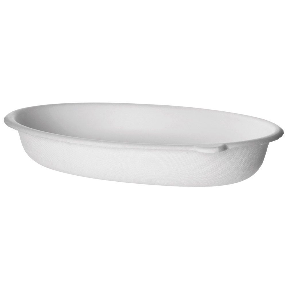 Vanguard™ WorldView™ Renewable & Compostable Sugarcane Take-Out Container - 32oz Oval — view 2