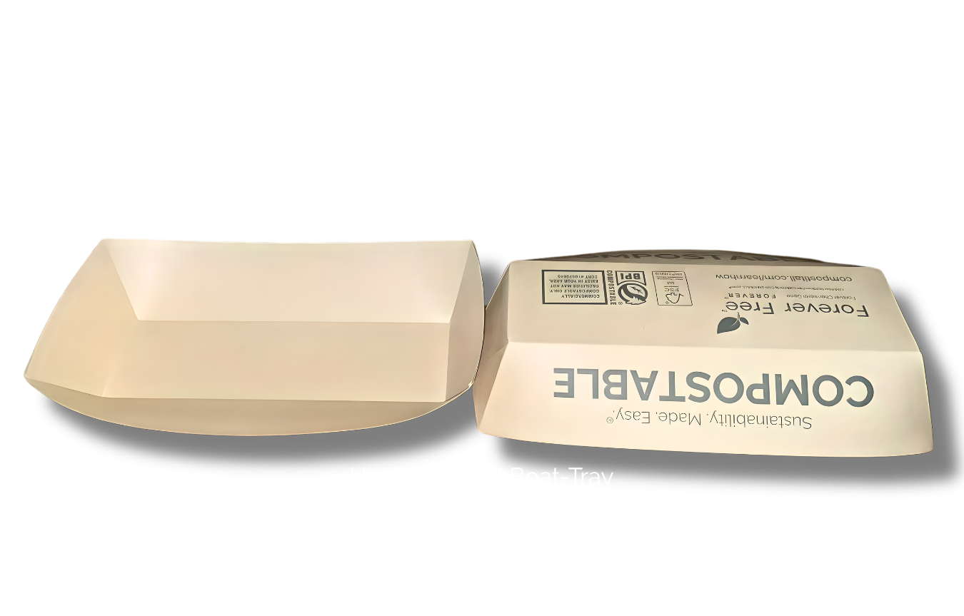 Forever Free™ 7" Bamboo Paper Hot Dog Tray — Forever Free