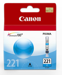 CARTUCHO CANON CLI-221 CYAN IP3600, IP4600, MP540