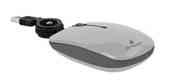 MOUSE OPTICO CON CABLE RETRACTIL OCULTO PLATA USB