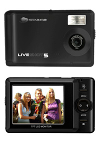 CAMARA SPACE LIVESHOT 5, 5MP, 16MB, ZD4X, LCD 2.5