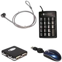 KIT-MOUSE + TECLADO + HUB USB+ CANDADO