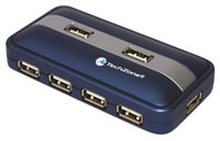 HUB 7 PUERTOS USB 2.0 TECH ZONE AZUL