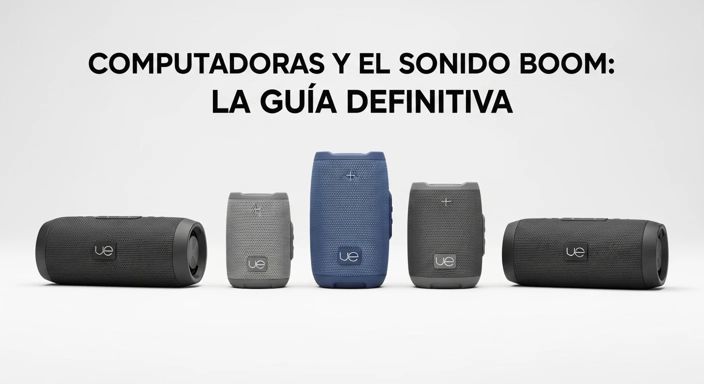 Toda la familia de bocinas UE Boom, incluyendo la Boom 2 y Boom 3, alineadas para una comparativa visual de diseño y tamaño.