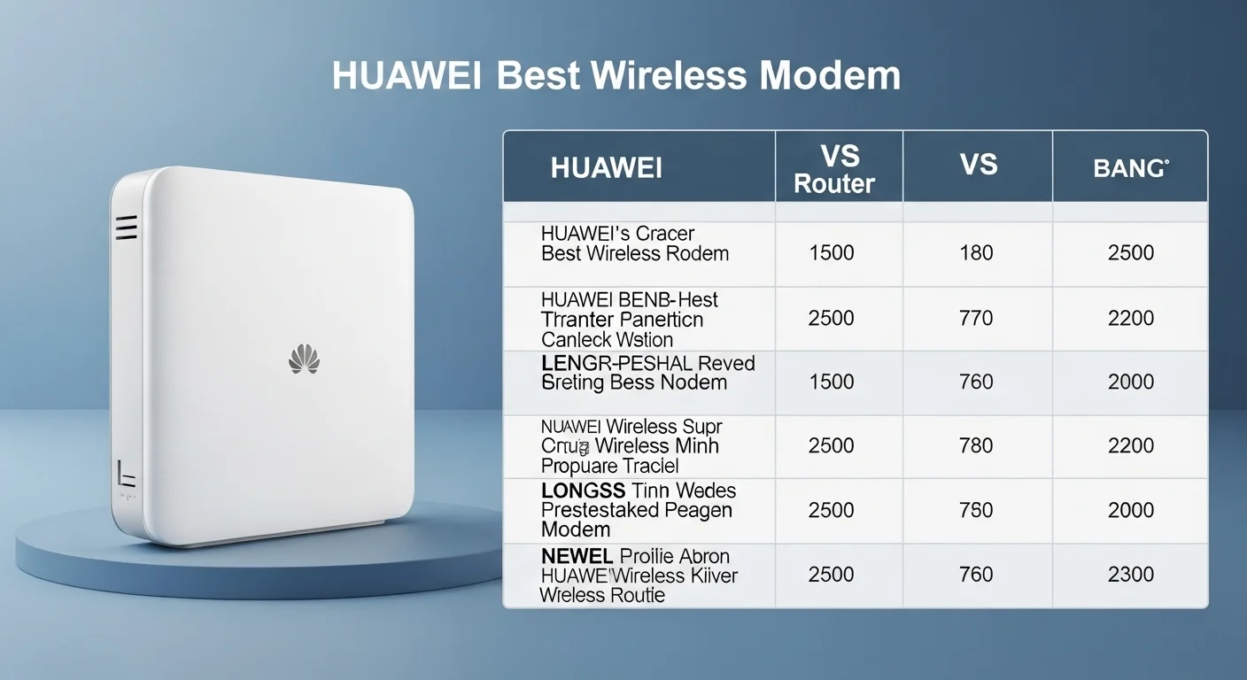 Tabla comparativa mostrando las características del mejor modem inalámbrico Huawei frente a otras marcas