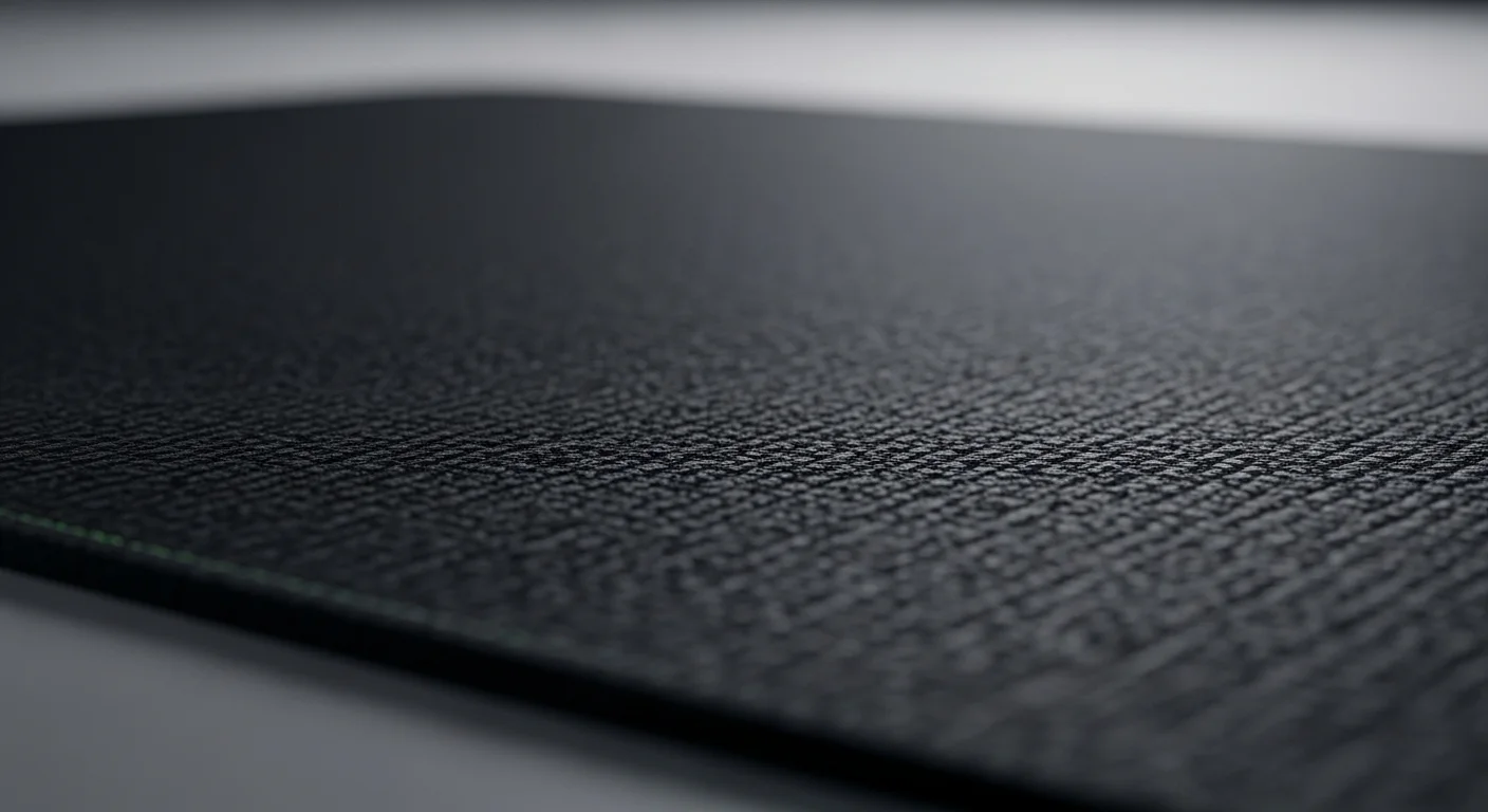 Imagen macro de la textura de microtrama de una alfombrilla Razer Gigantus V2, mostrando el tejido optimizado para sensores de ratón