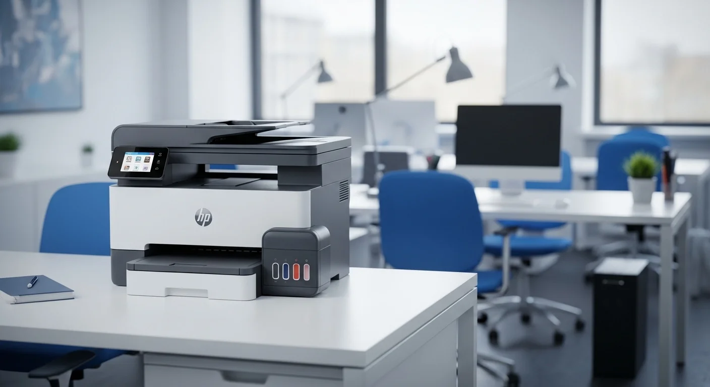 Impresora multifuncional HP Deskjet Ink Advantage 2775 en un entorno de oficina, mostrando un equipo popular y su relación con el hp 2775 cartuchos precio.