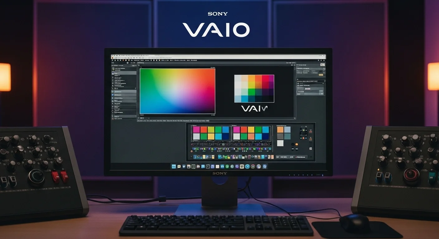 Un monitor profesional Sony PVM en un estudio de postproducción, mostrando la precisión de color y el legado de Sony en la tecnología de imagen.