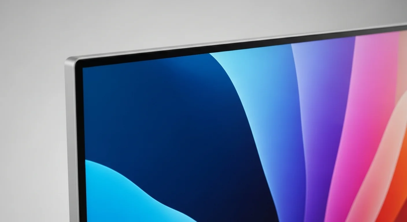 Primer plano de los biseles delgados del Xiaomi Mi Monitor 1C, ideal para configuraciones multimonitor en computadoras.