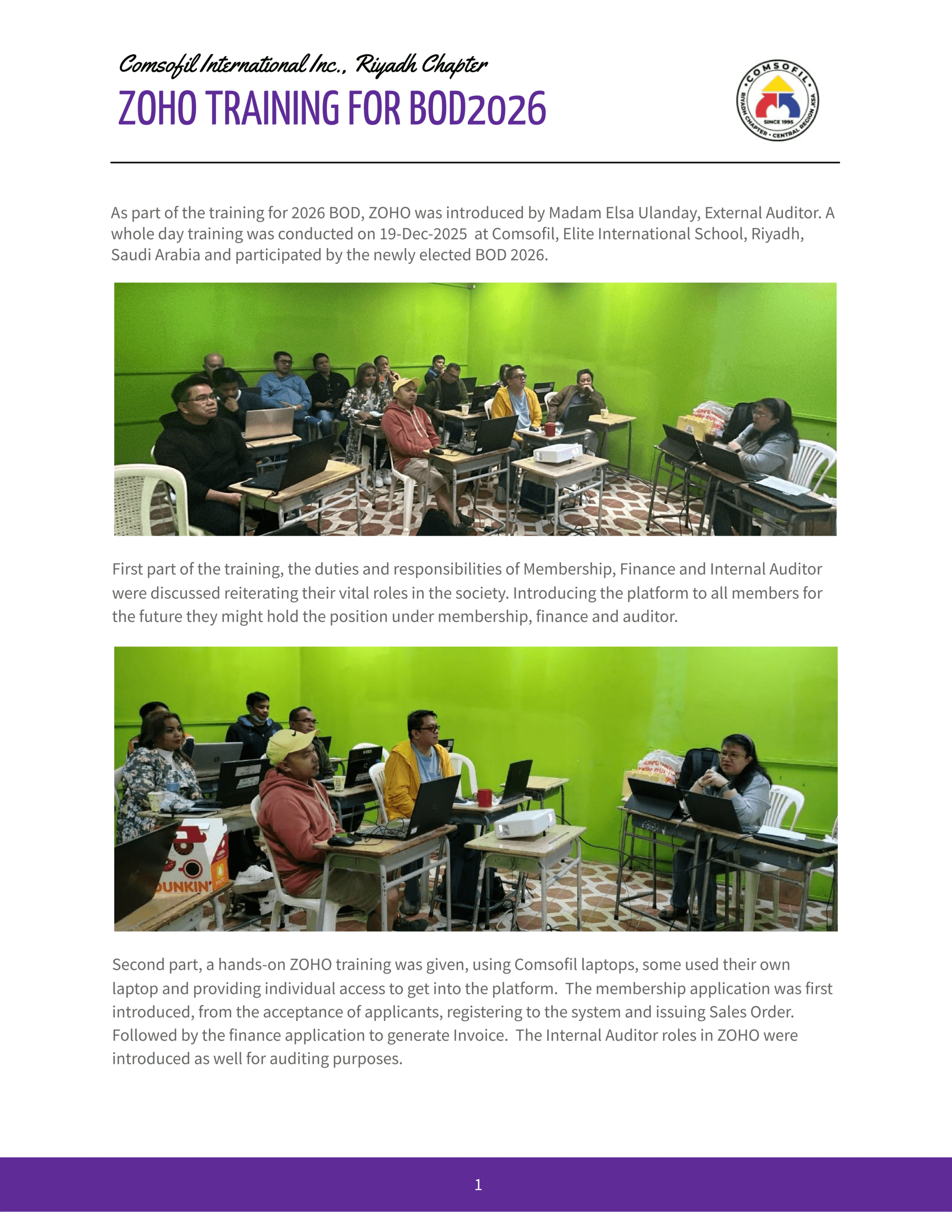 ZOHO TRAINING FOR BOD2026