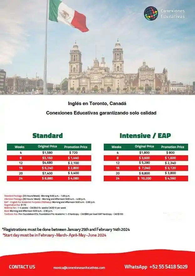 Promocion INGLES PRESENCIAL EN TORONTO