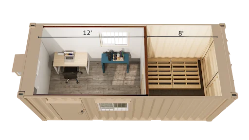 20ft Storage Container w/ Doors on Both Ends