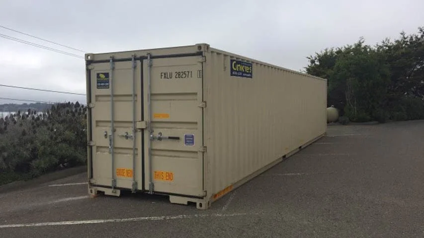 A Conexwest 40ft container placed in a parking lot