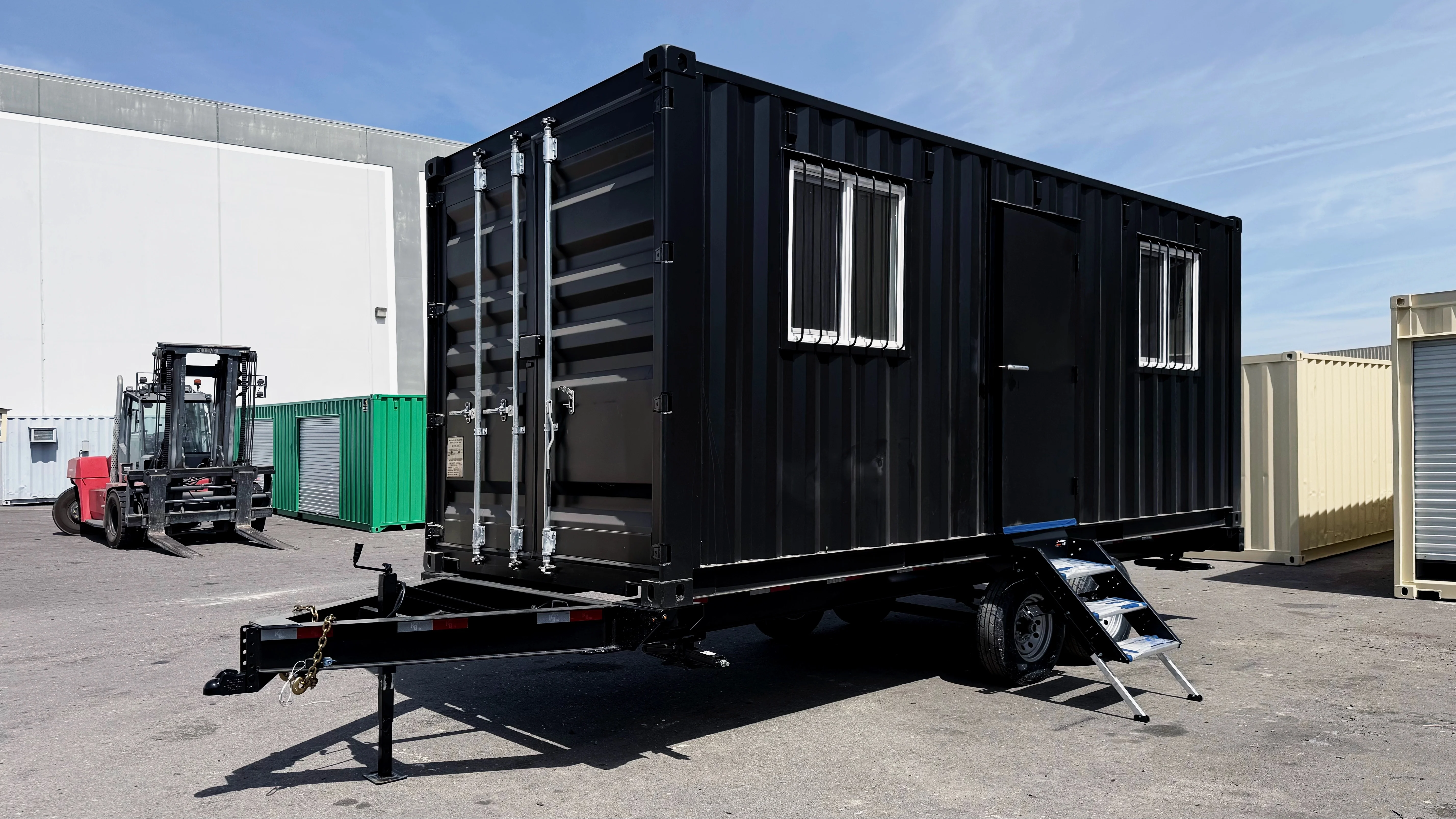 Black office container outside
