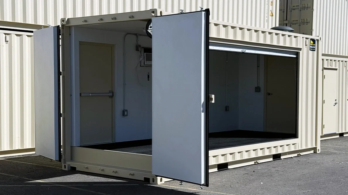 Container with roll-up door