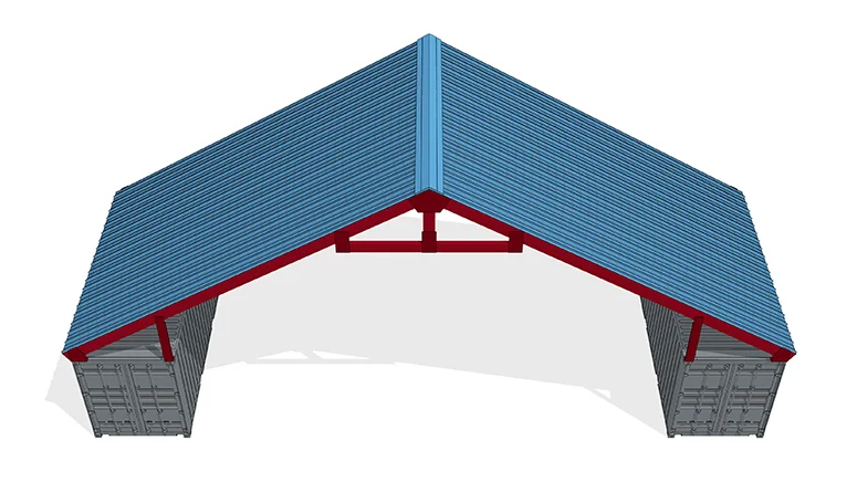 High pitched style container roof kit