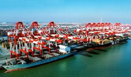 Qingdao port in China