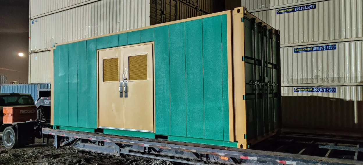A container loaded for delivery.