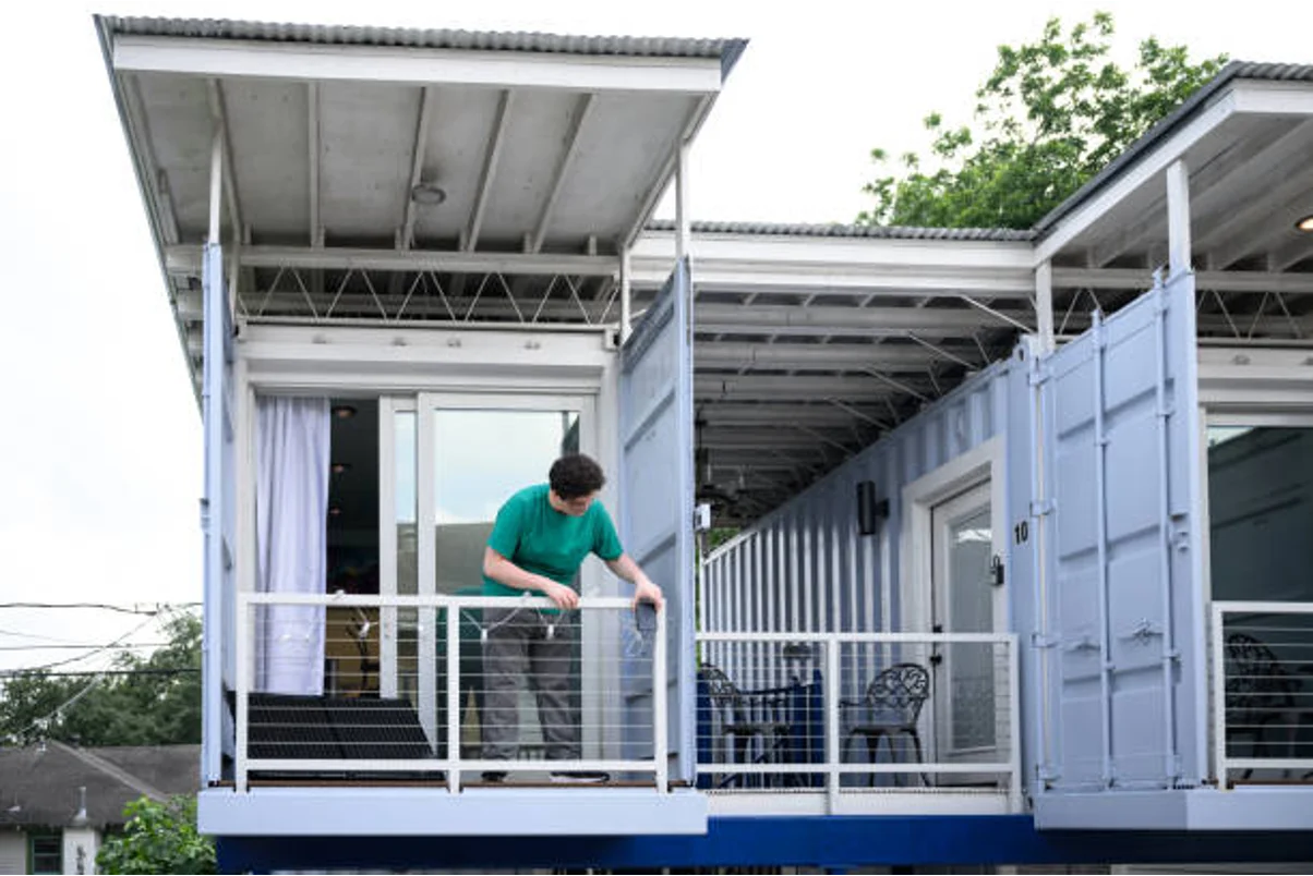 A H-shape design container house.