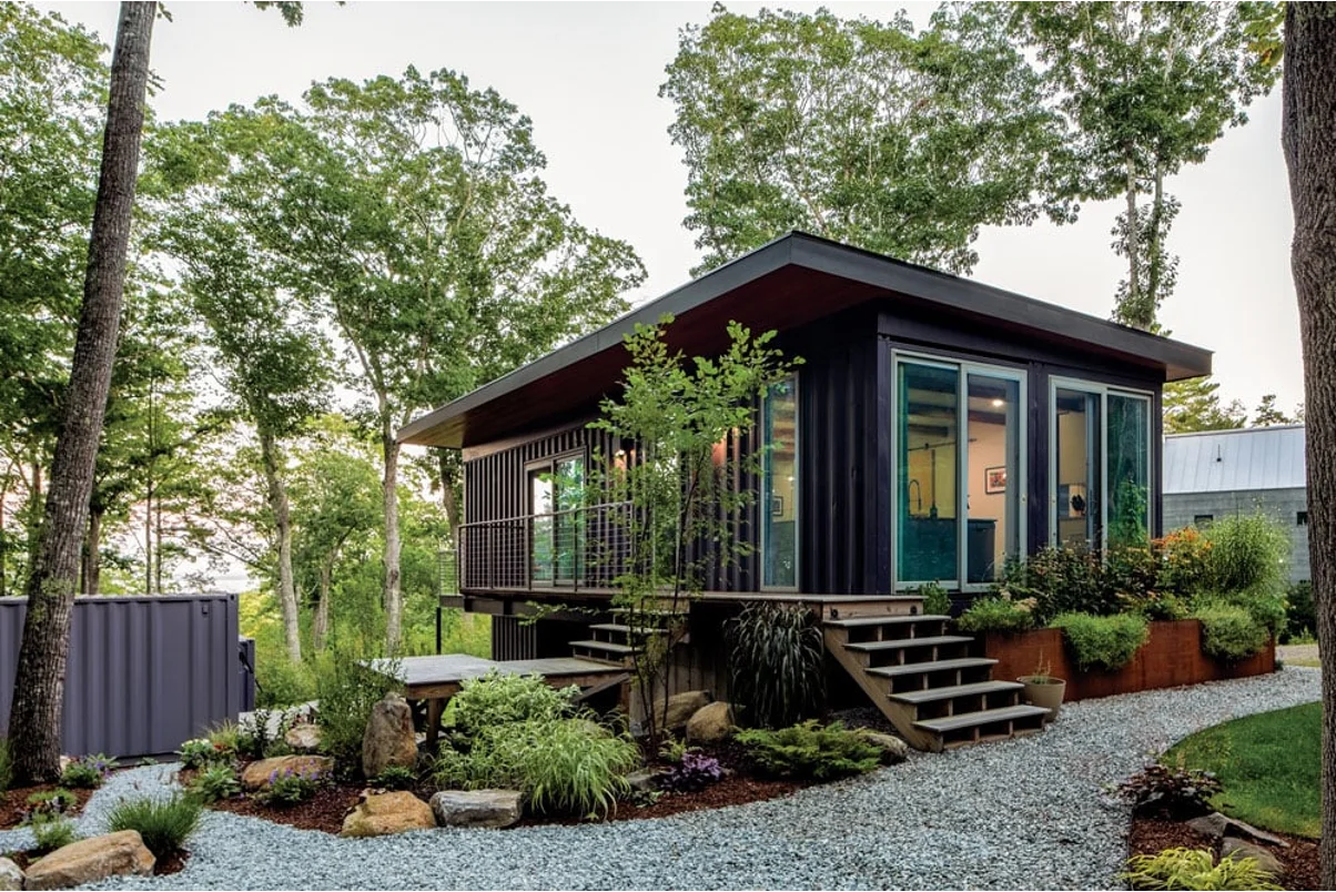 A shipping container apartment.