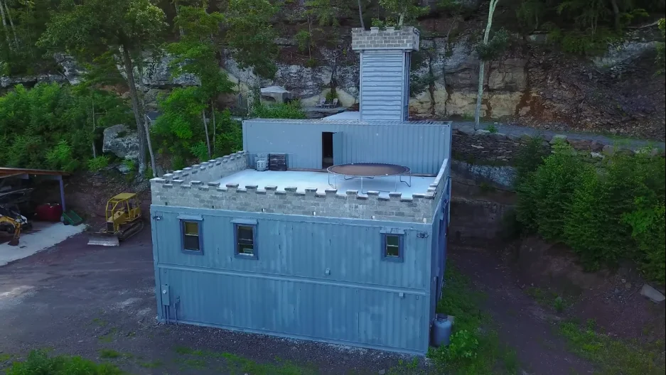 A shipping container fortress.