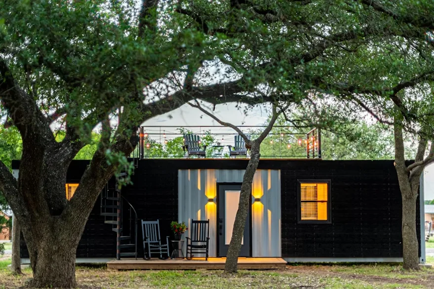 A shipping container home.