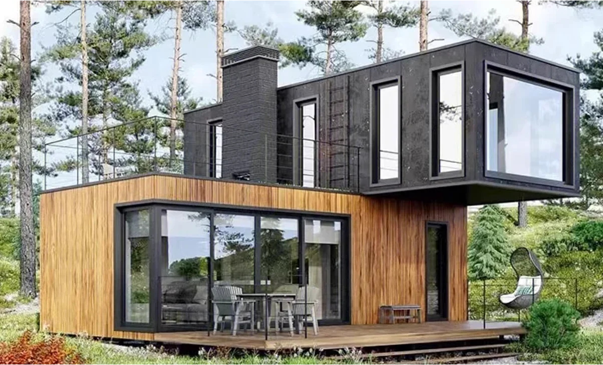 A shipping container home.