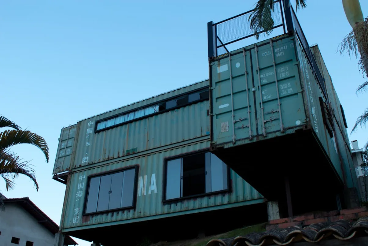 A shipping container home.