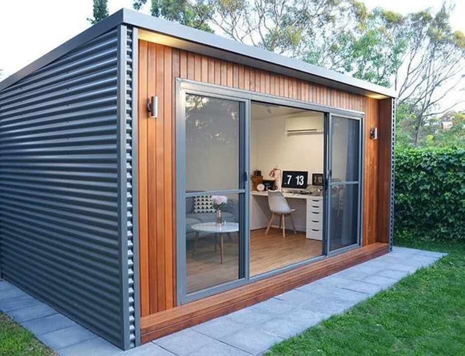 A shipping container office.