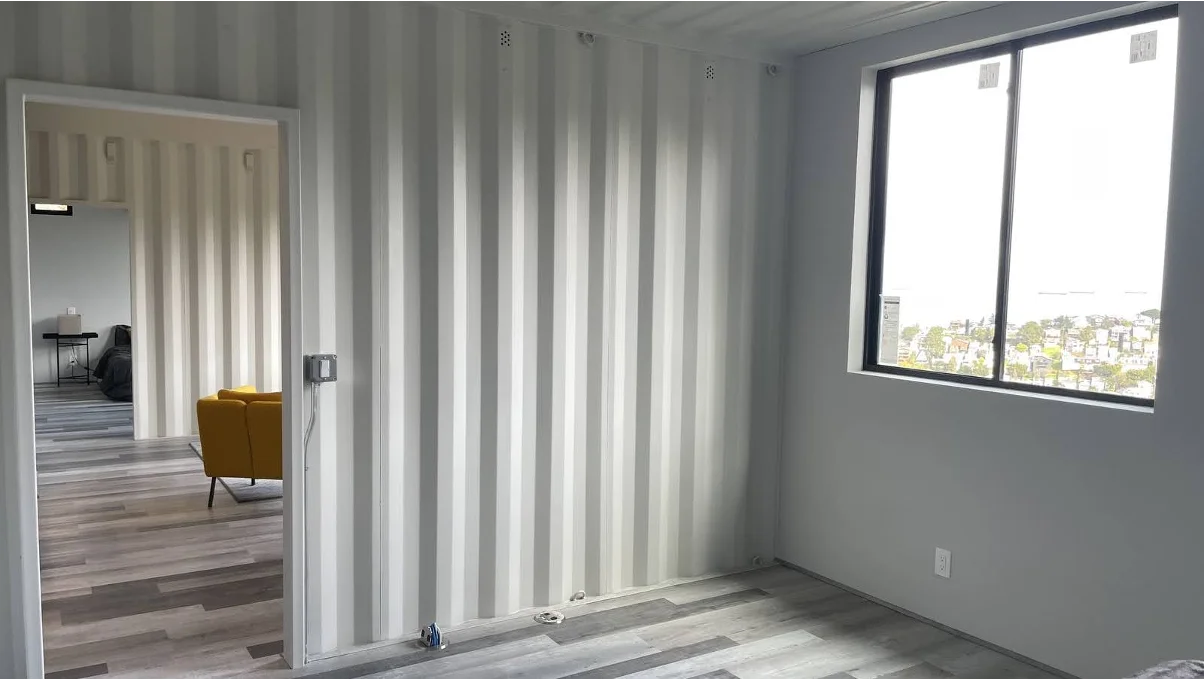 A shipping container office.