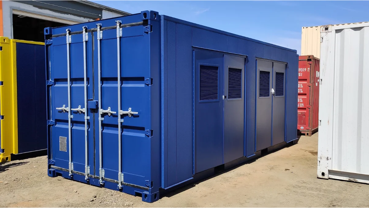 A shipping container structure.