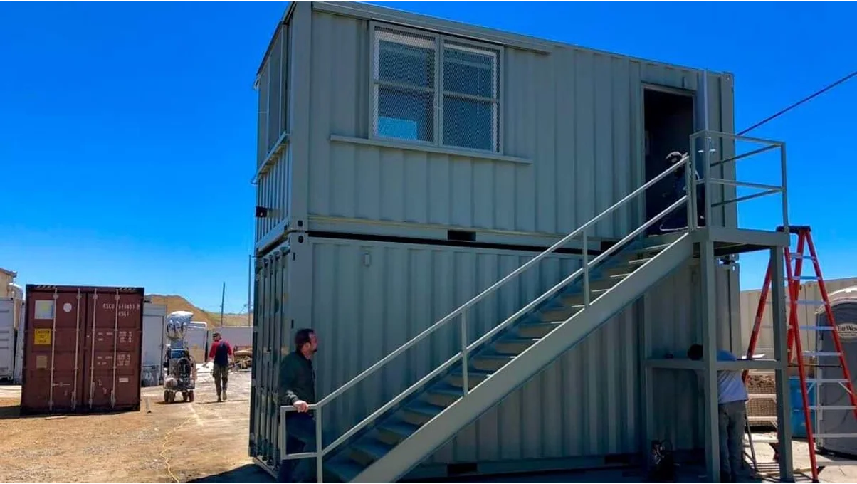 A shipping container structure.