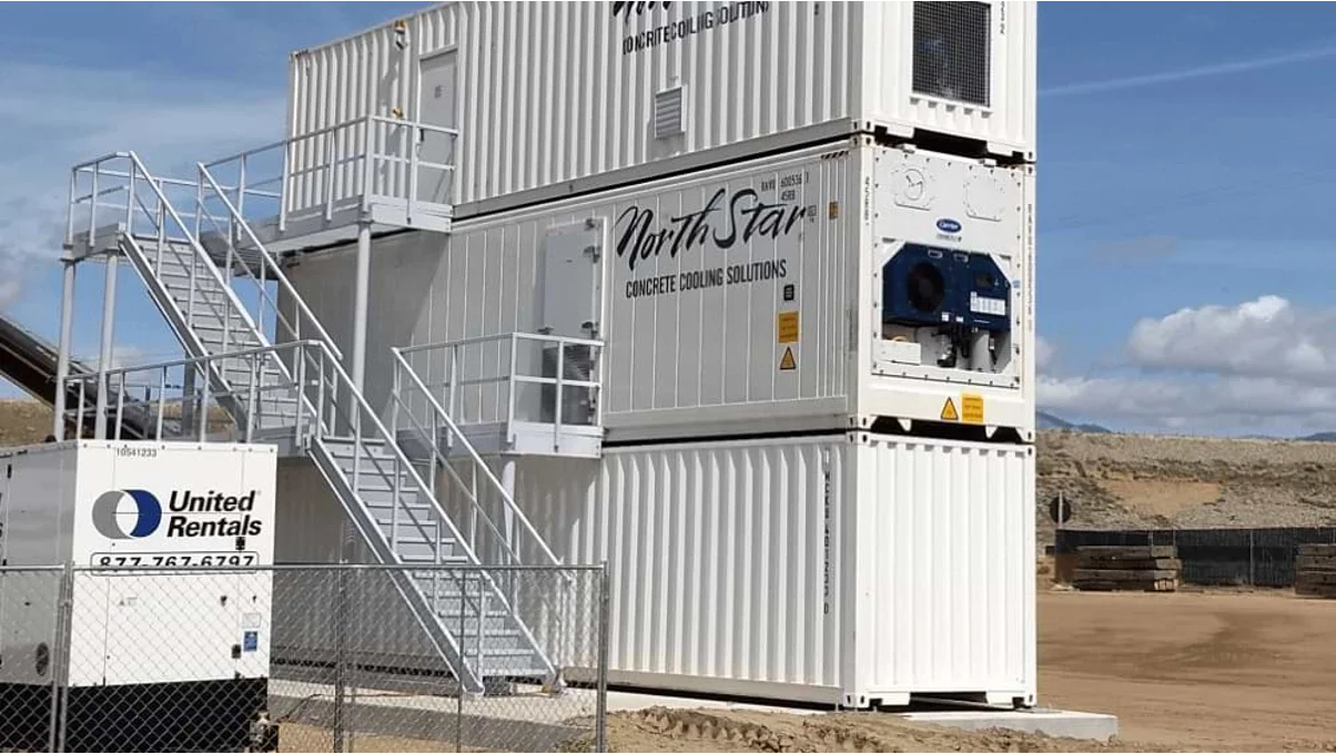 A three-layer shipping container apartment.