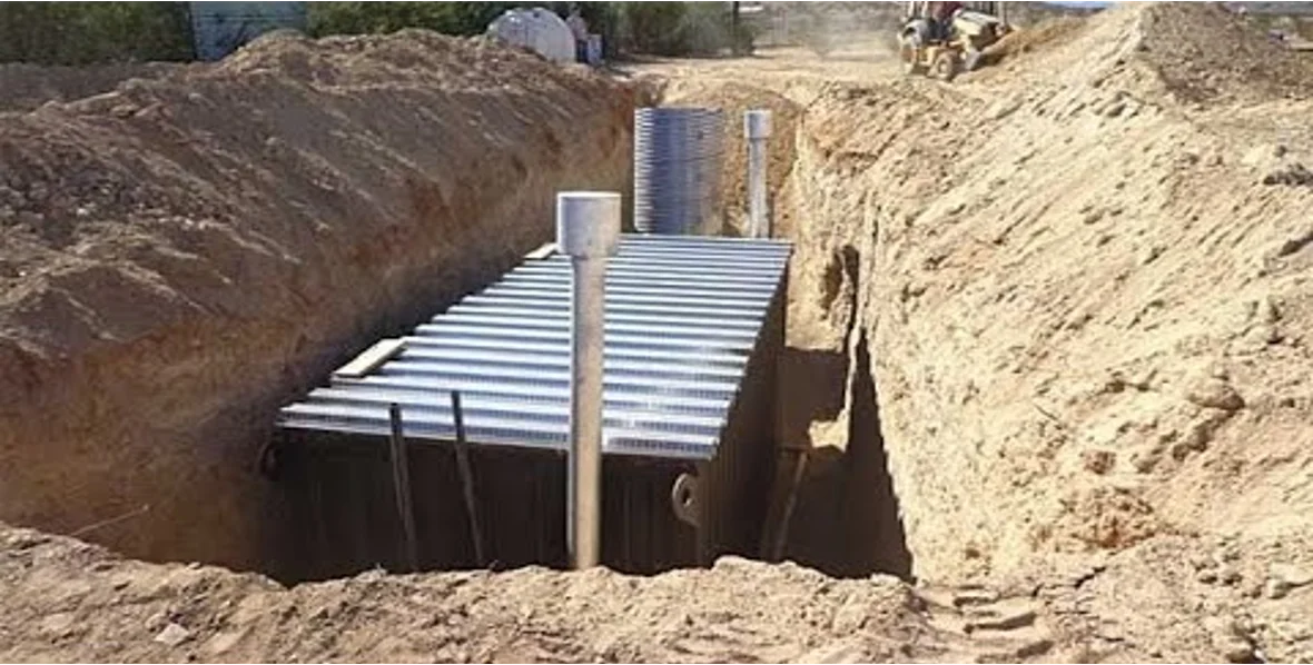 An underground shipping container project.