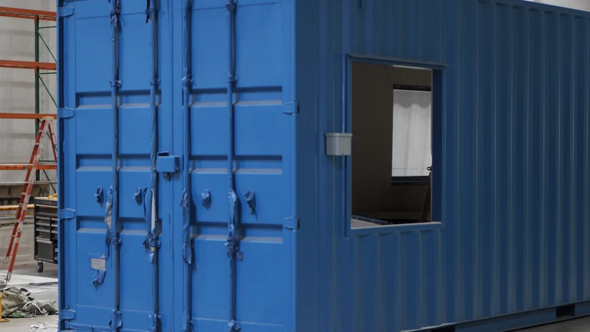 blue container