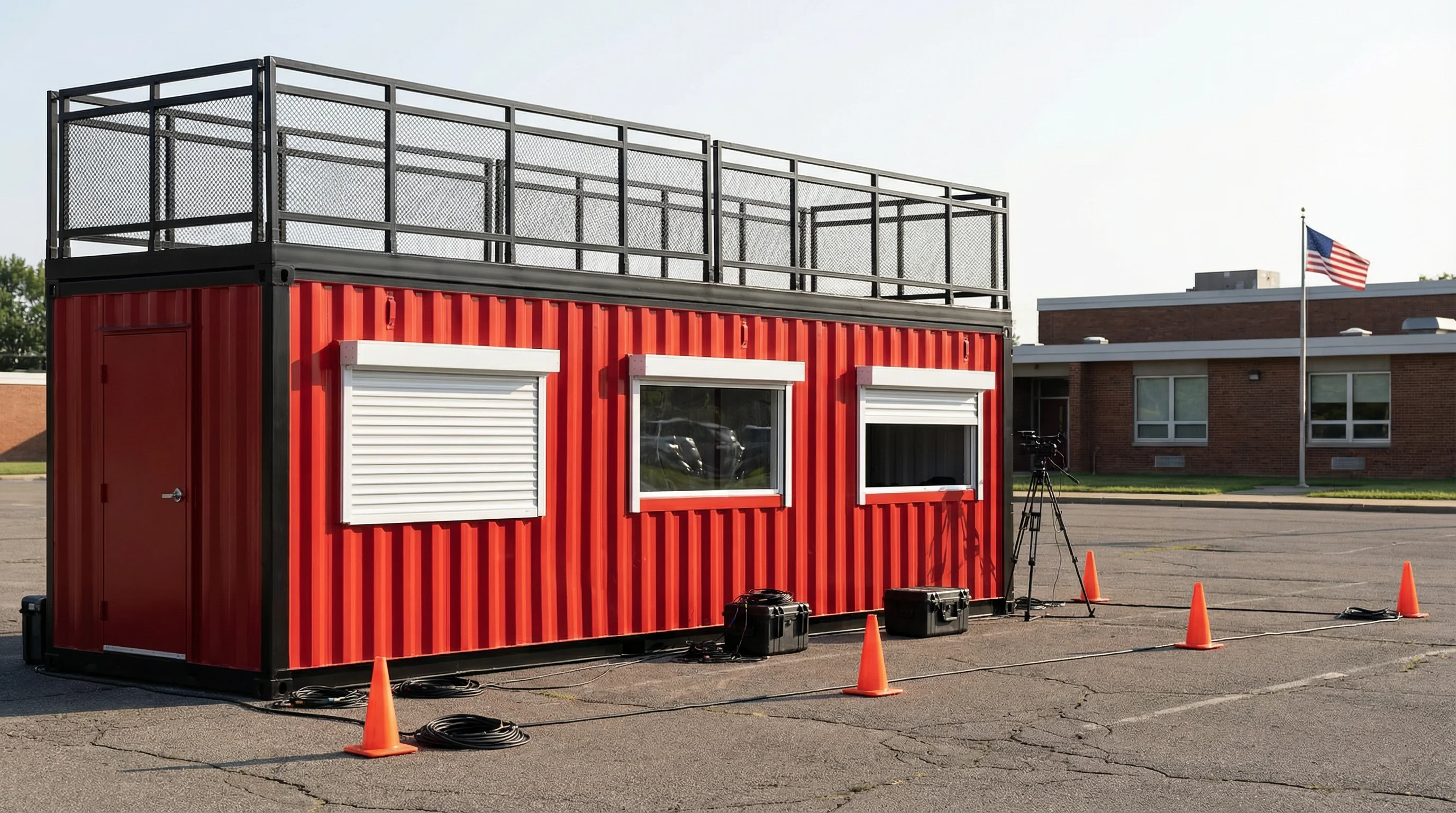 Custom broadcast container for high school sports