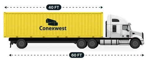 45ft flatbed shipping container delivery by Conexwest